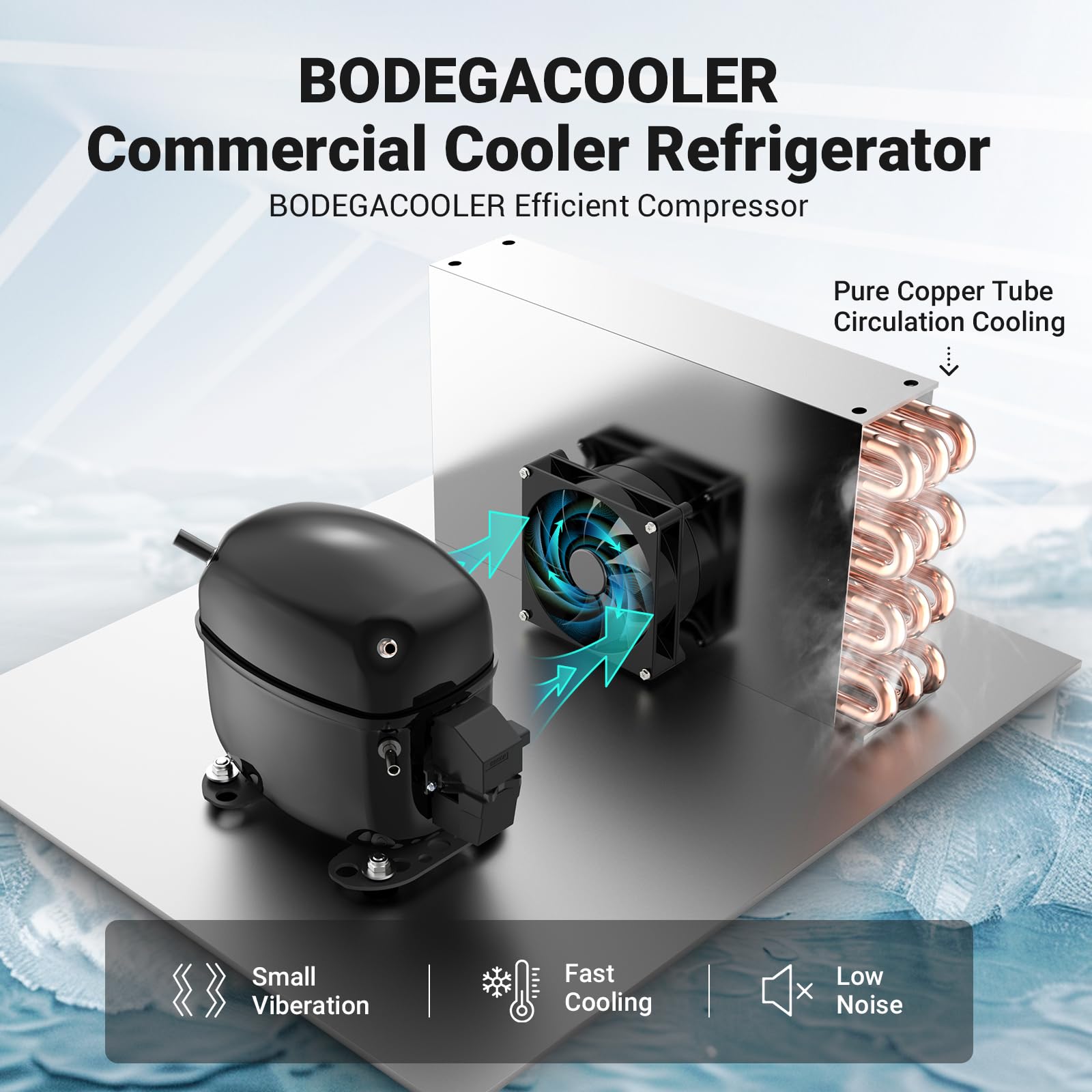 BODEGACOOLER Commercial Merchandiser Refrigerator, 27.02 Cu.Ft Double Glass Door Beverage Cooler, Upright Display Refrigerator with Soft LED Light, Adjustable Shelves, 4 Heavy-Duty Casters, Black