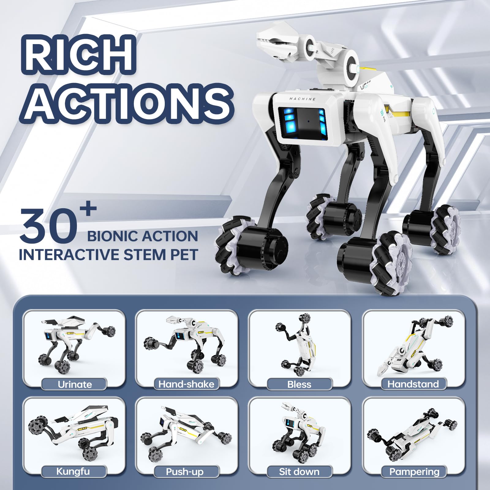 Smart Robot Dog - Interactive STEM Pet with Voice Control, 30+ Actions & APP Programming, Durable Design for Kids Age 6+ (Compatible with iOS/Android)