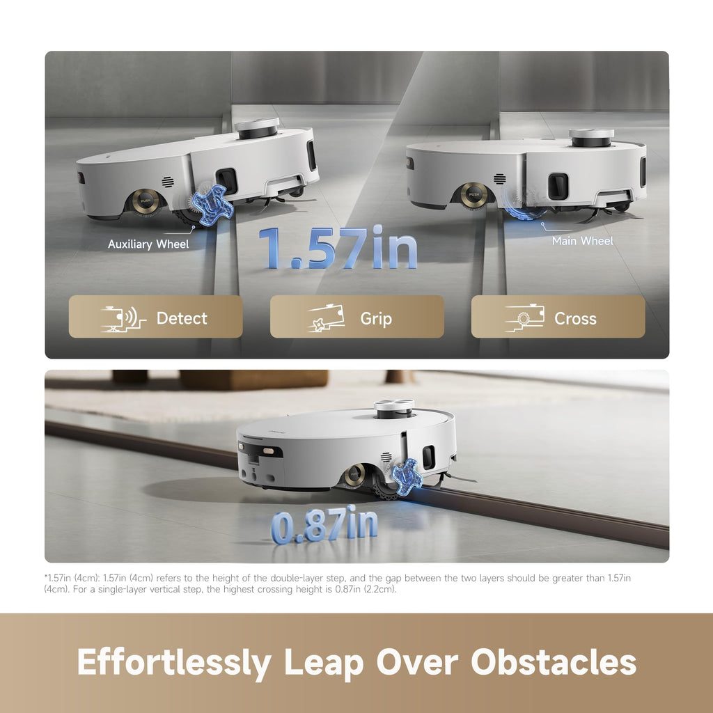 DREAME Aqua10 Roller AE Robot Vacuum, Roller Mop Fresh Water Mopping, Carpet-Safe Roller Guard, Auto-Empty, 30,000Pa Suction, 212℉ Hot Water Mop Washing, Hot Air Drying, 100% Detangling, Voice Control