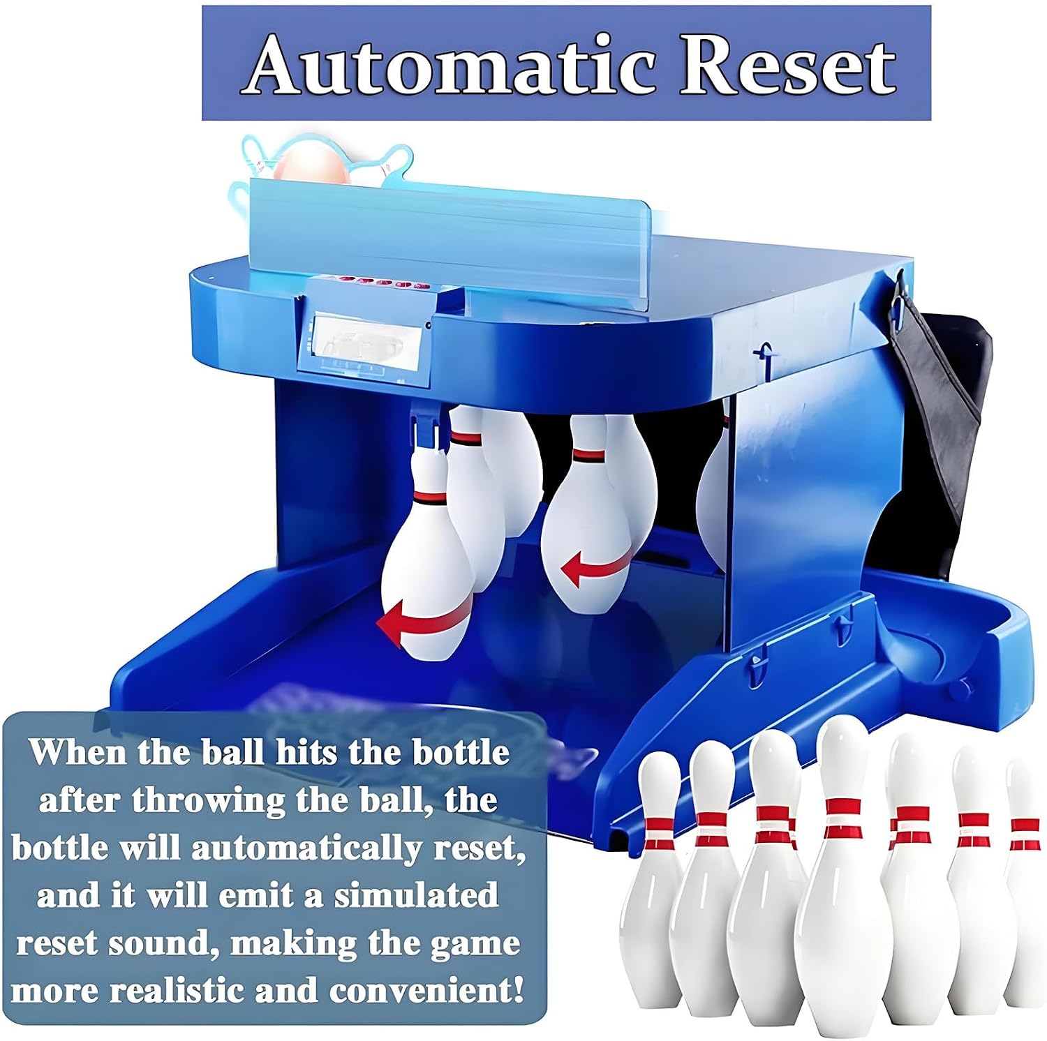 Home Bowling Game Machine, Foldable Indoor Electronic Bowling Alley with LED Scoreboard, Fun Family Activity, 2m Long, Ideal for Kids and Adults, Perfect for Parties