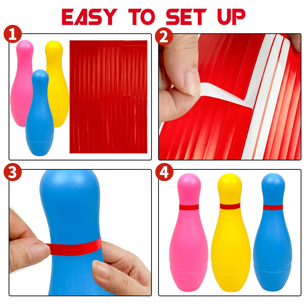 Mini Bowling Set Indoor Outdoor Indoor Bowling Set with Guide Arrow Mat Gold and Silver Medal Backpack Dispensing Suitable for Family Friends Family Party Entertainment