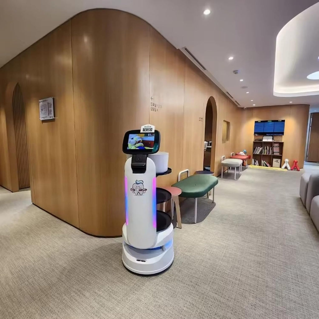 Autonomous Food Delivery Robot – Smart Restaurant Waiter, Large Capacity Tray, Indoor Navigation with Elevator Control, Automatic Obstacle Avoidance, Self-Charging, Contactless Commercial Meal Server
