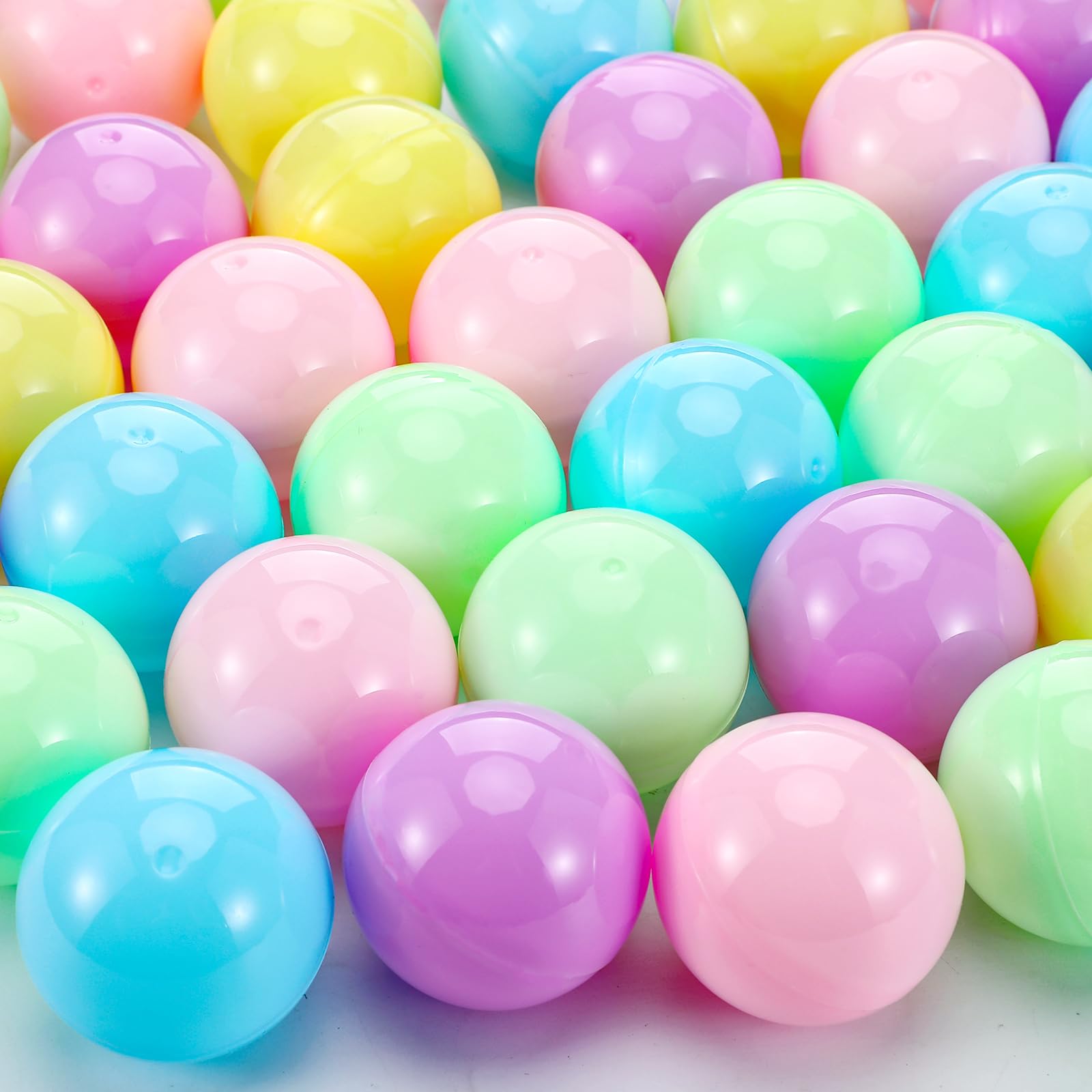 Sosation 150 Pcs 1.77 Inch Gumball Vending Machine Capsules Empty Round Plastic Containers for Prizes Party Favors (Stylish Color)
