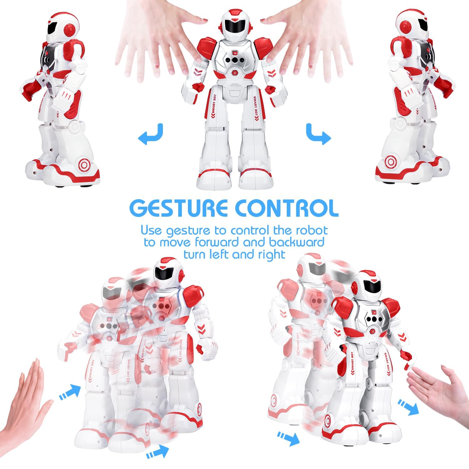 KingsDragon Robots Toy for Kids, RC Gesture Sensing Toy, Interactive Walking Singing Dancing Robot Birthday Presents for Boys Girls Age 6 7 8 9 Years Old