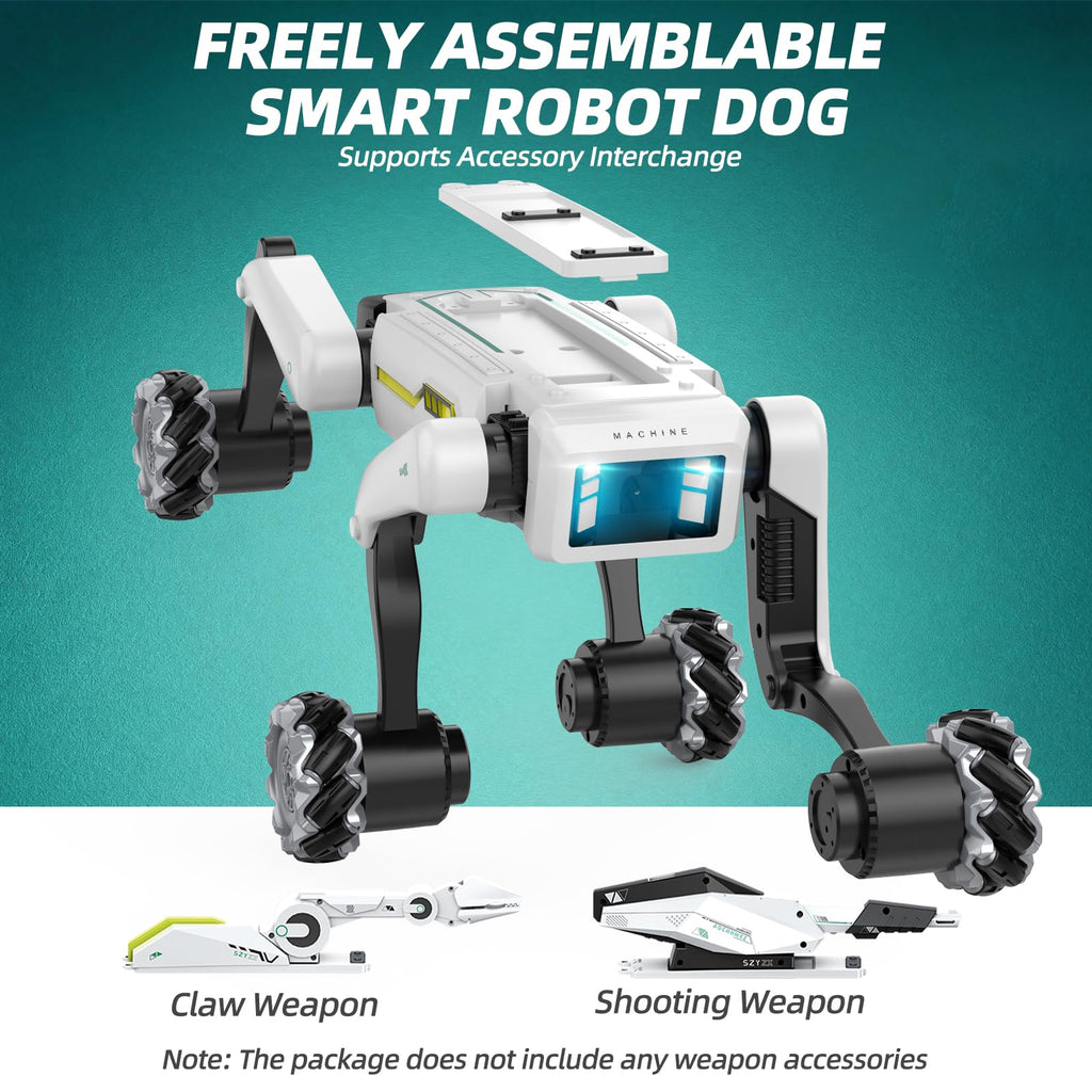 Smart Robot Dog for Kids Ages 6-12, Voice and Remote Control Robotic Pet, 30+ Bionic Actions, All-Terrain Stunt Moves, 25m Range, STEM Toy for Kids