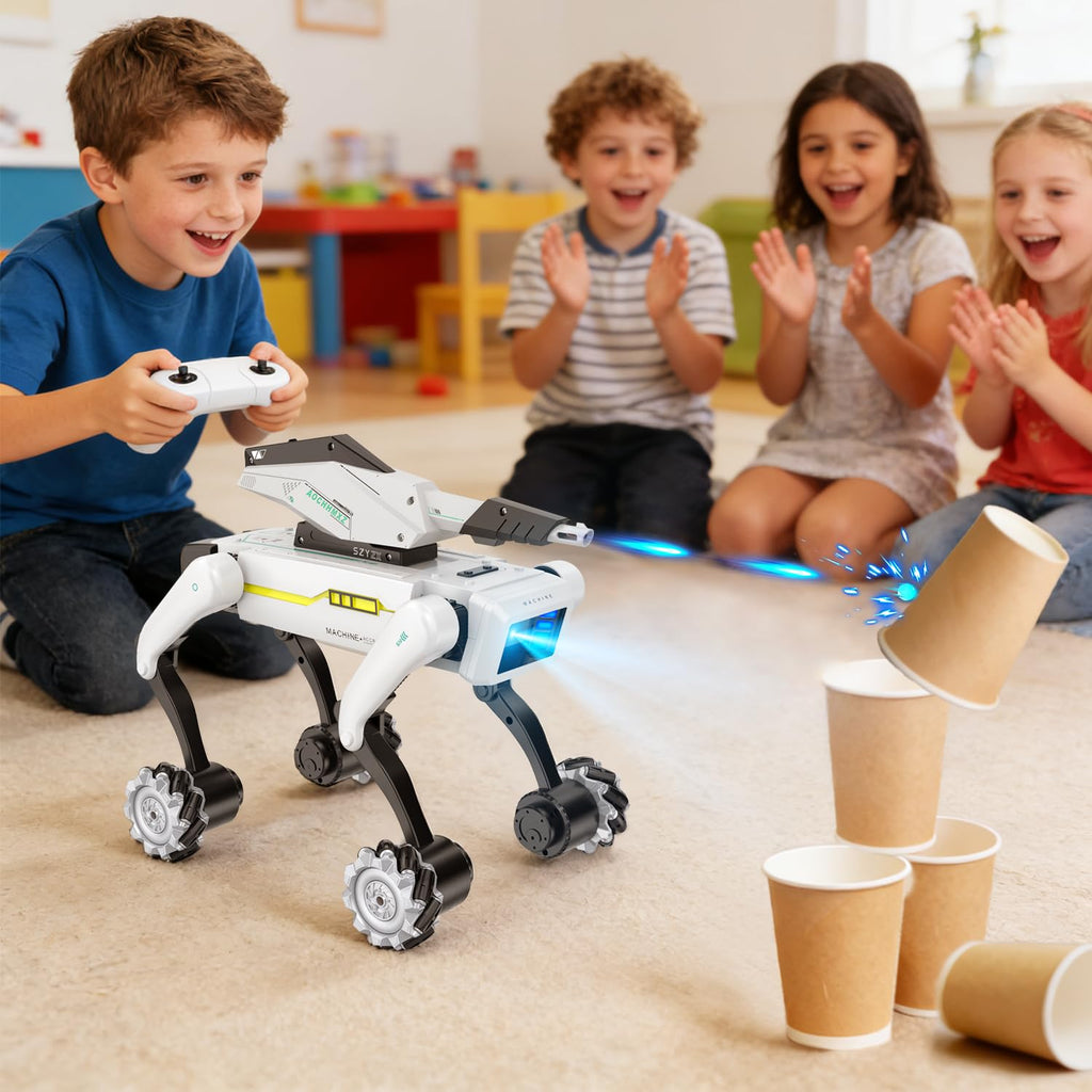 Smart Robot Dog for Kids Ages 6-12, Voice and Remote Control Robotic Pet, 30+ Bionic Actions, All-Terrain Stunt Moves, 25m Range, STEM Toy for Kids