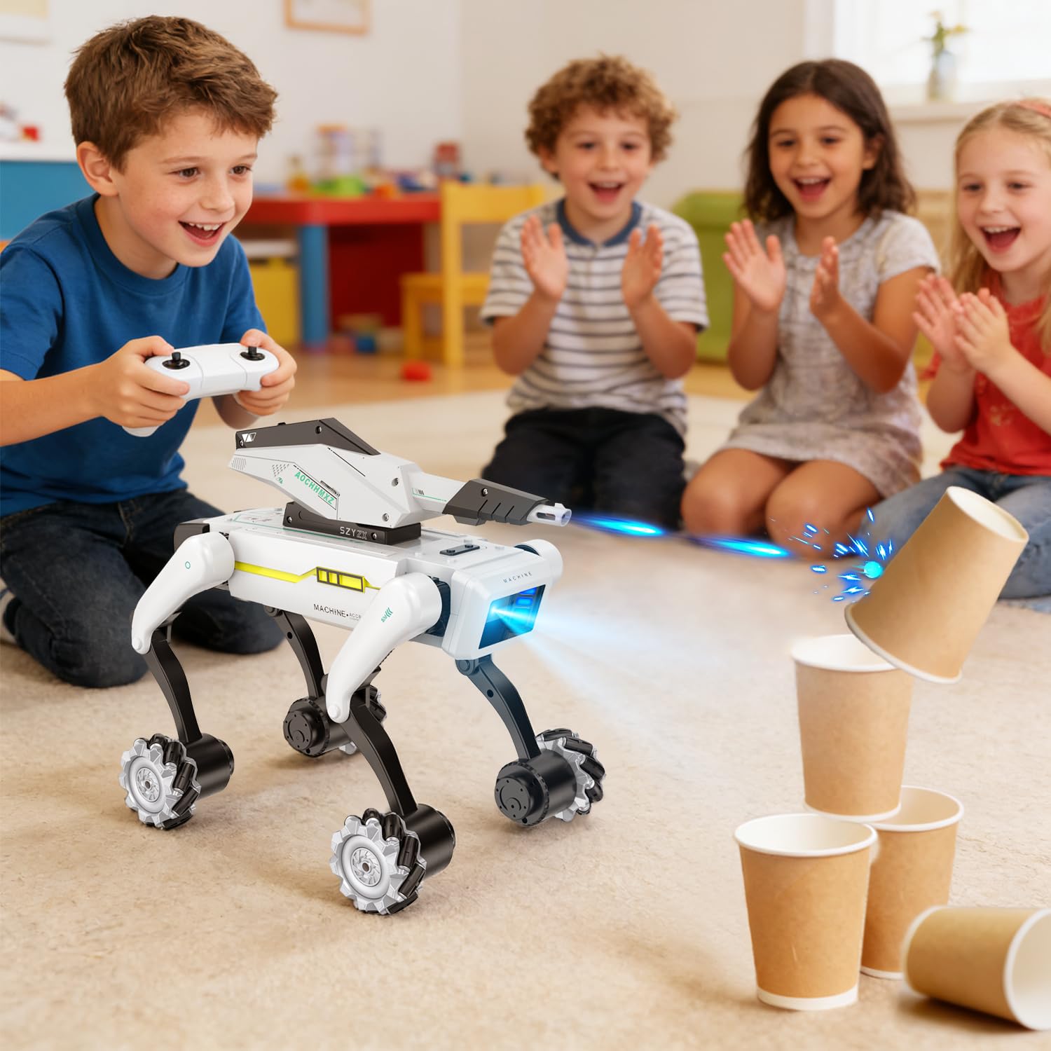 Smart Robot Dog for Kids Ages 6-12, Voice and Remote Control Robotic Pet, 30+ Bionic Actions, All-Terrain Stunt Moves, 25m Range, STEM Toy for Kids