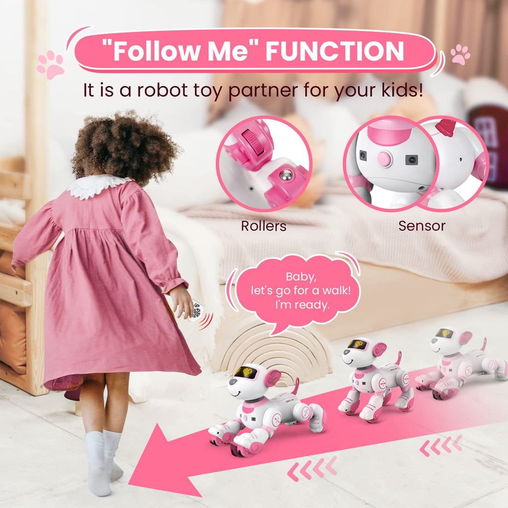 Robot Dog for Kids Robot Dog Remote Control Toy Interactive Robot Pet Robotics Toys Intelligent Robo Dog Programmable Sing & Dance Design Birthday Gifts Kids Age 3 5 4-6 Year, Blue