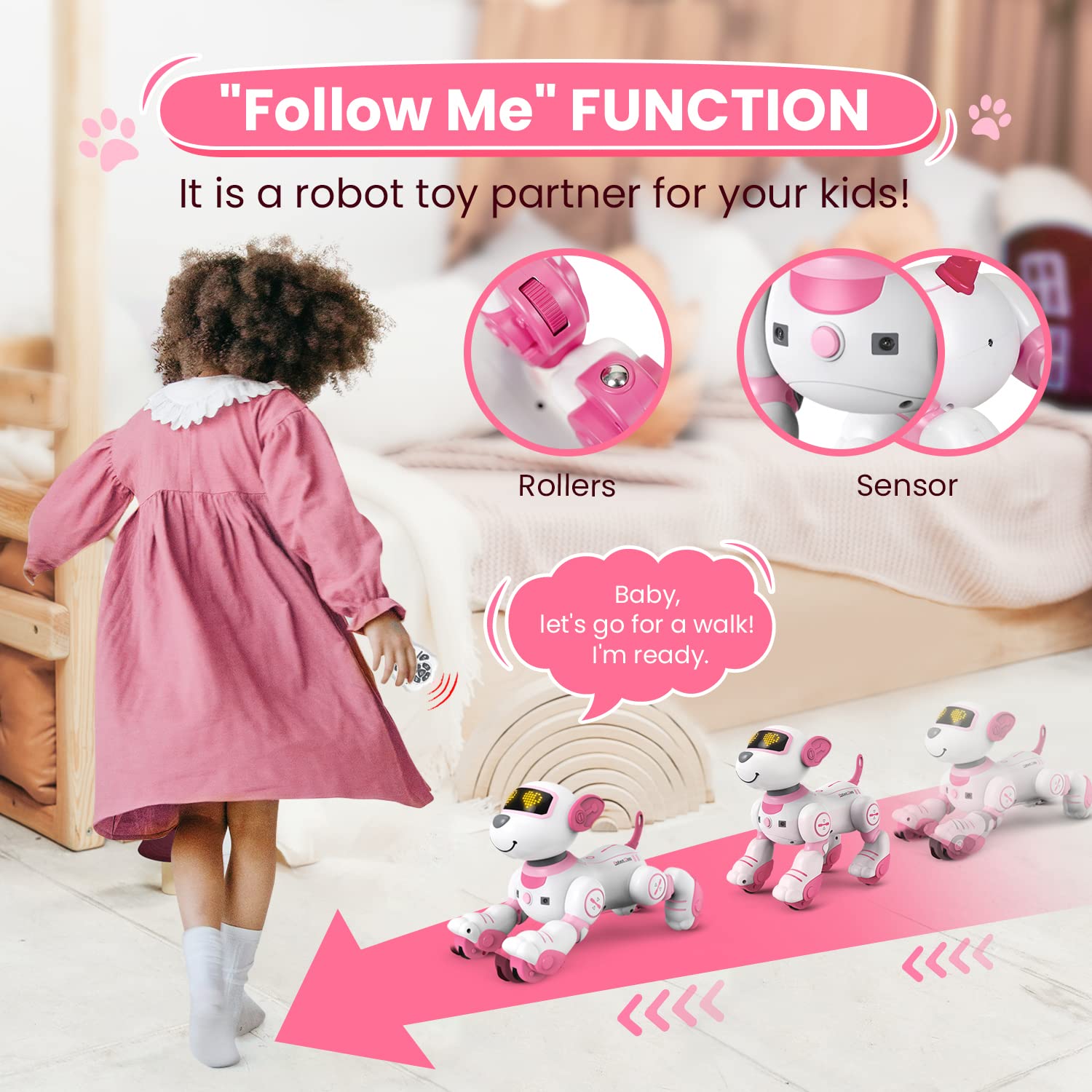 Robot Dog for Kids Robot Dog Remote Control Toy Interactive Robot Pet Robotics Toys Intelligent Robo Dog Programmable Sing & Dance Design Birthday Gifts Kids Age 3 5 4-6 Year, Blue