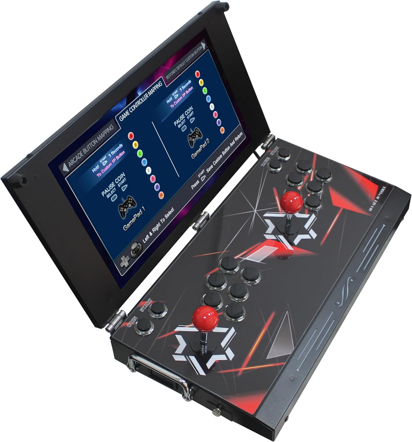 9800 Hand-held Portable Arcade Console 17.5-inch HD Screen Dual Players Retro Electronic Game Box DX, Retro Video Game Machine Search/Hide/Save/Load/Pause Games