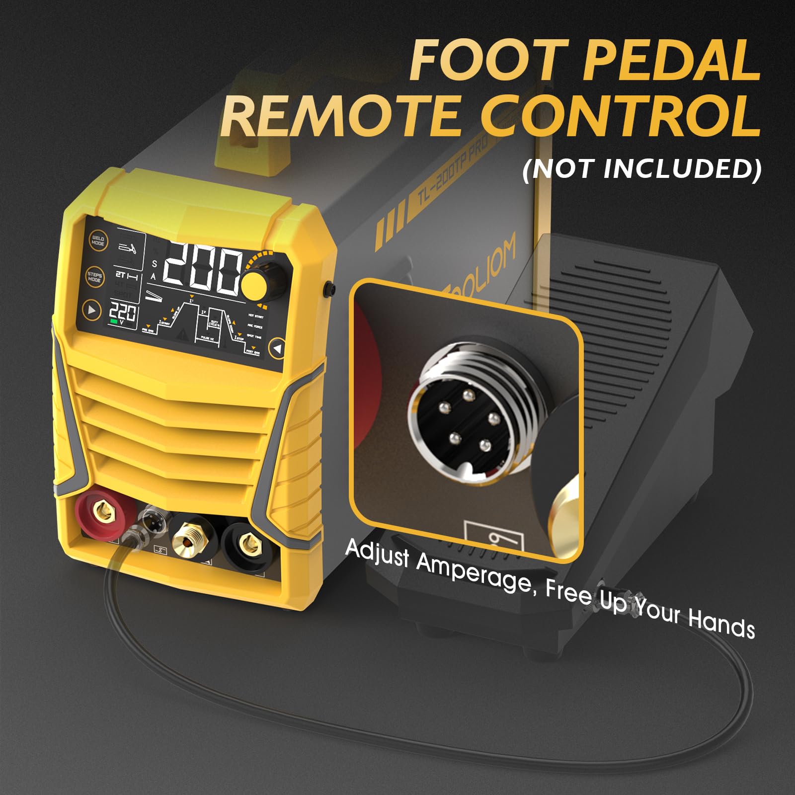 TOOLIOM 220A Cold TIG Welder with DC Pulse, 7 In 1 Cold Spot Lift TIG/Stick Welder with IGBT Inverter, 110&220V Welding Machine with Large Digital Display 2T/4T/4T Repeat Mode TIG Welding Equipment