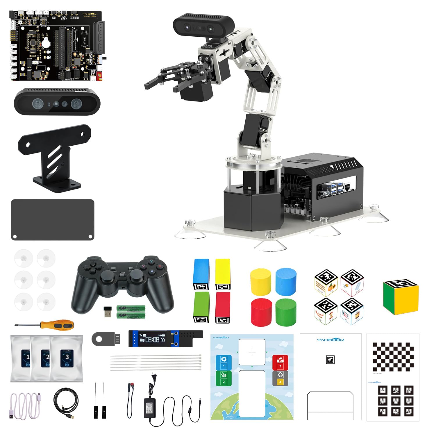 Yahboom ROS2 Robot Car Ackerman Steering Chassis,AI Visual Recognition Embodied Intelligence AI for Jetson Nano B01 4GB,AI Voice Interaction(Superior Ver with Nano-4GB)