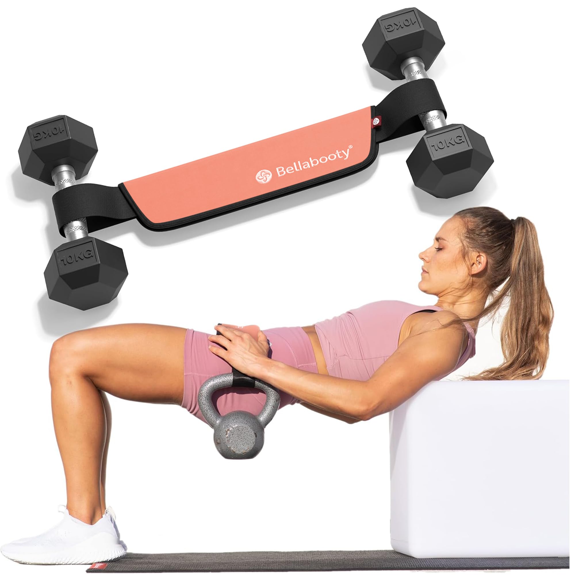 Bellabooty Premium Hip Thrust Belt - Adjustable Exercise Belt for Glutes & Squats, Hip Thrust Pad for Comfort, Versatile Gym Equipment for Home - Weightlifting Belt Support for Women