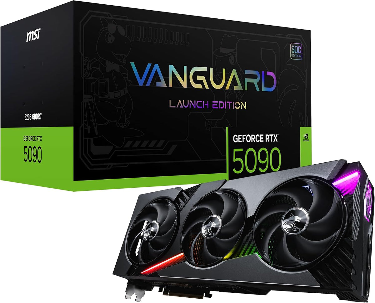 msi Gaming RTX 5090 32G Vanguard SOC Launch Edition Graphics Card (32GB GDDR7, 512-bit, Extreme Performance: 2527 MHz, DisplayPort x3 2.1a, HDMI 2.1b, NVIDIA Blackwell Architecture)