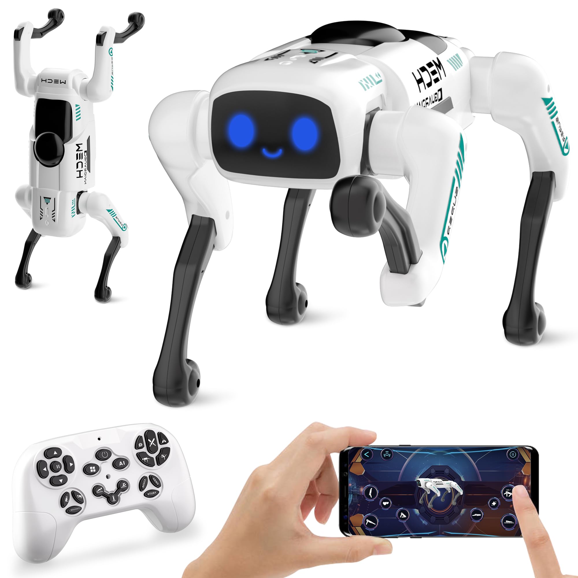 Smart Robot Dog - Interactive STEM Pet with Voice Control, 30+ Actions & APP Programming, Durable Design for Kids Age 6+ (Compatible with iOS/Android)