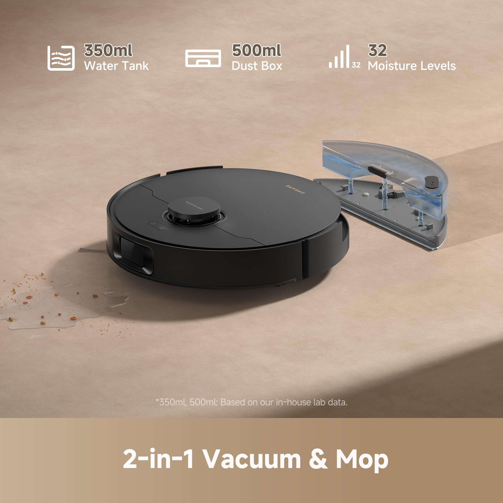 DREAME D20 Air Plus Robot Vac and Mop Combo with 20,000Pa Suction, Anti-Tangling Tech, Auto-Emptying Dock, Deep Carpet Cleaning and Smart Navigation White