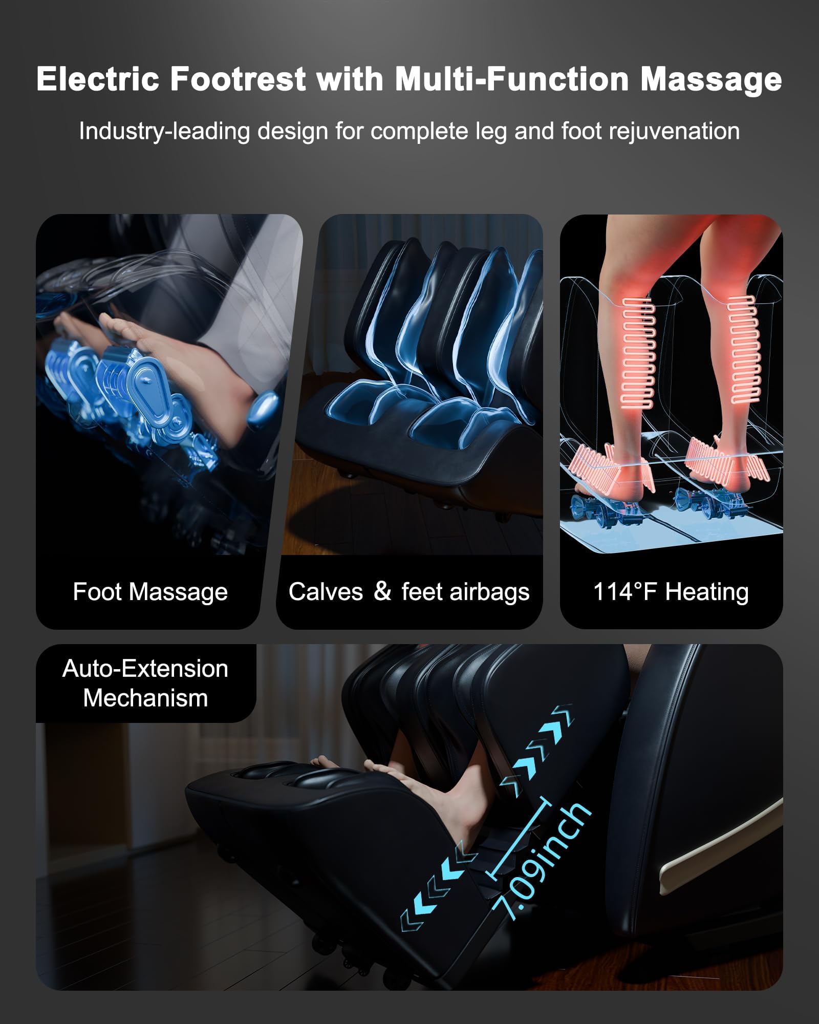 EASPEARL Massage Chair Full Body,53.15in SL-Track,Zero Gravity Massage Chair with Heat, Auto Footrest,OTA Upgraded 24 Auto Modes,LCD Screen,36 Airbags, Bluetooth&APP Control, Shiatsu&Thai Stretch