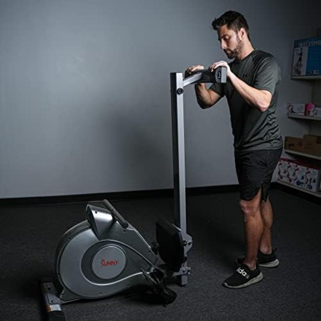Sunny Health & Fitness Smart Magnetic Rower, Compact Quiet & Smooth Rowing Machine for Full-Body Cardio Exercise, Free SunnyFit Training App Connection