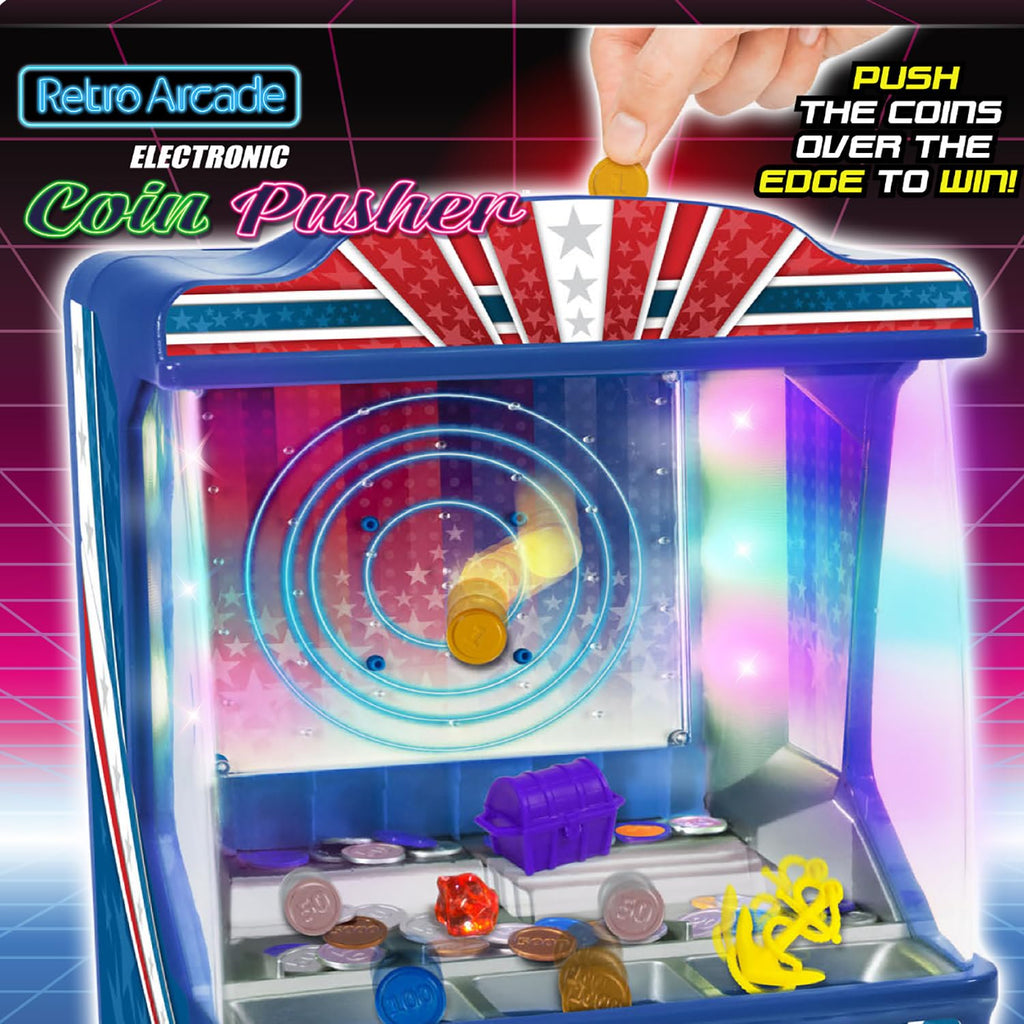 Merchant Ambassador Retro Arcade Electronic: Pinball - Tabletop Game, Vibrating Bumpers, LED Lights, Sound Effects, 1 Player, Ages 6+