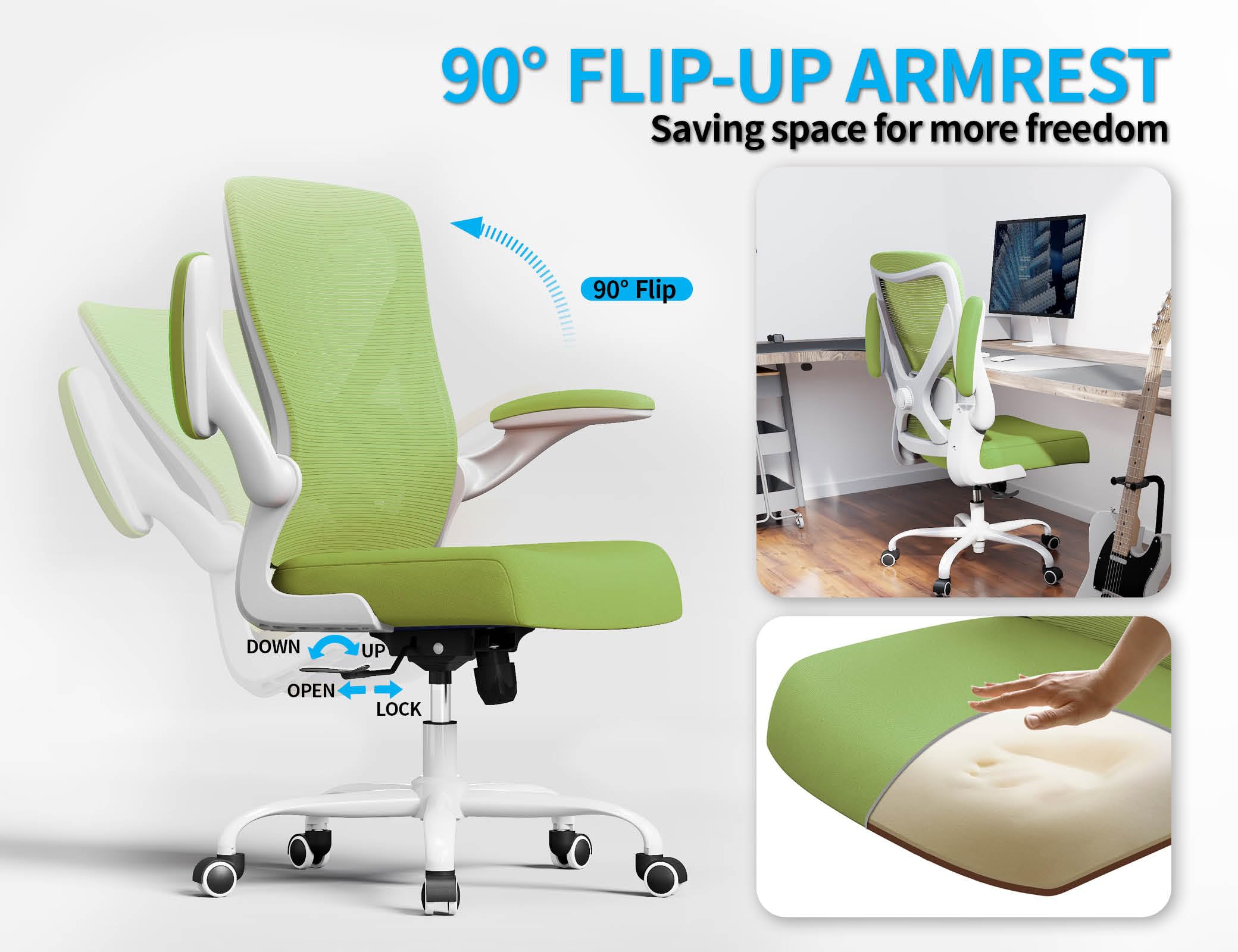 Ergalithic Ergonomic Office Chair - X-Shaped Computer Desk Chairs Comfy, Mesh High-Back Gaming Chair with Adjustable Lumbar Support, Executive Task Chair for Adults, Comfortable for Long Hours