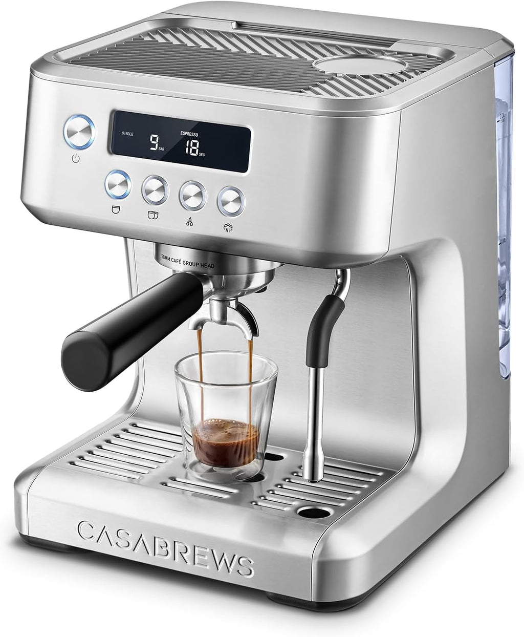 CASABREWS Ultra Pro Espresso Machine with Fast Heating, 20 Bar Espresso Maker with 3 holes steam wand, Customizable Brewing Temperature, Stainless Steel Cappuccino & Latte Coffee Machine for Home