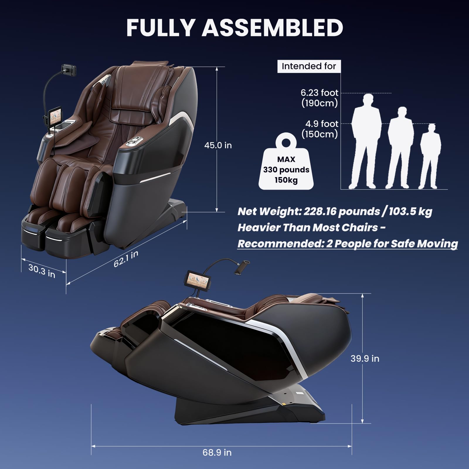 4D Massage Chair Full Body, Unique 2026 Space Walk & Ankle Stretch, Zero Gravity SL-Track Shiatsu Massage Chair Recliner with Electric Calfrest Extension & Foot Rollers, AI Voice, S002 White