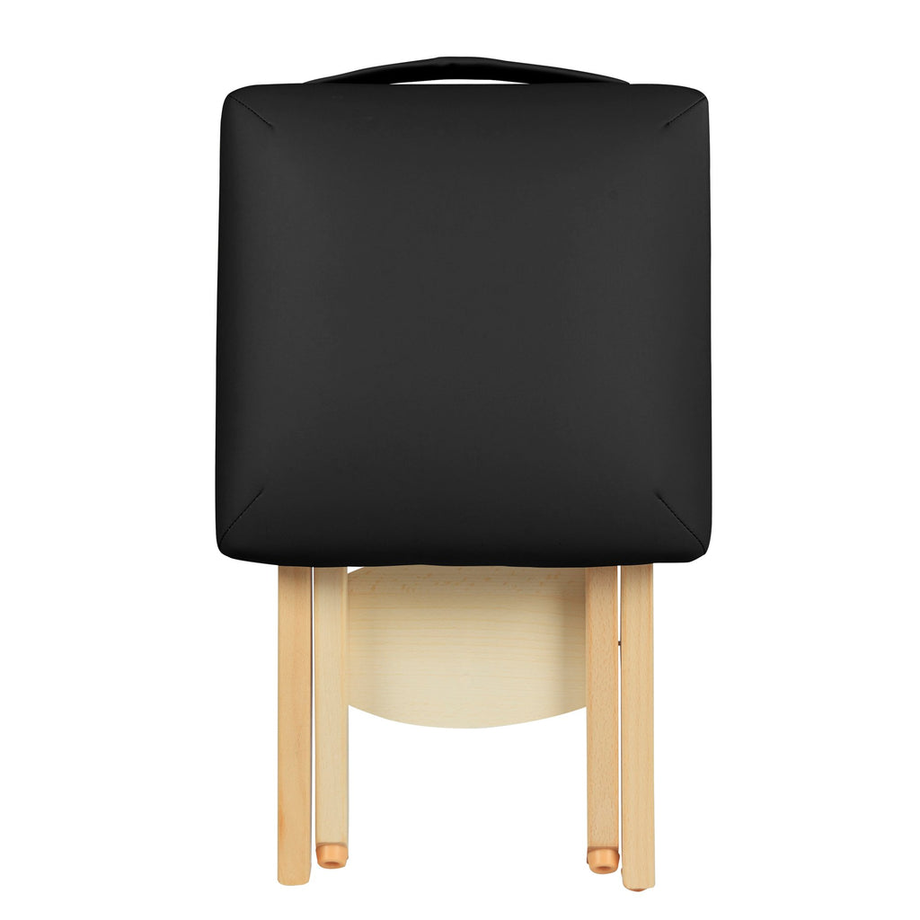 Master Massage Tables Lightweight Wooden Handy Folding Massage Stool, Black