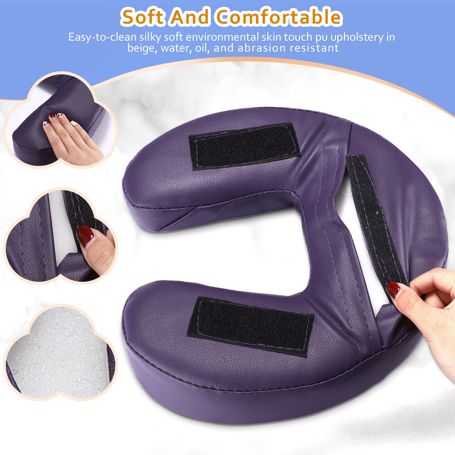Universal Massage Table Face Cradle & Cushion, Adjustable Massage Chair Spa Bed Headrest & Face Pillow Support, Massage Platform Head Rest Cushion Cradle for Salon Home Mattress Top Massage Kit
