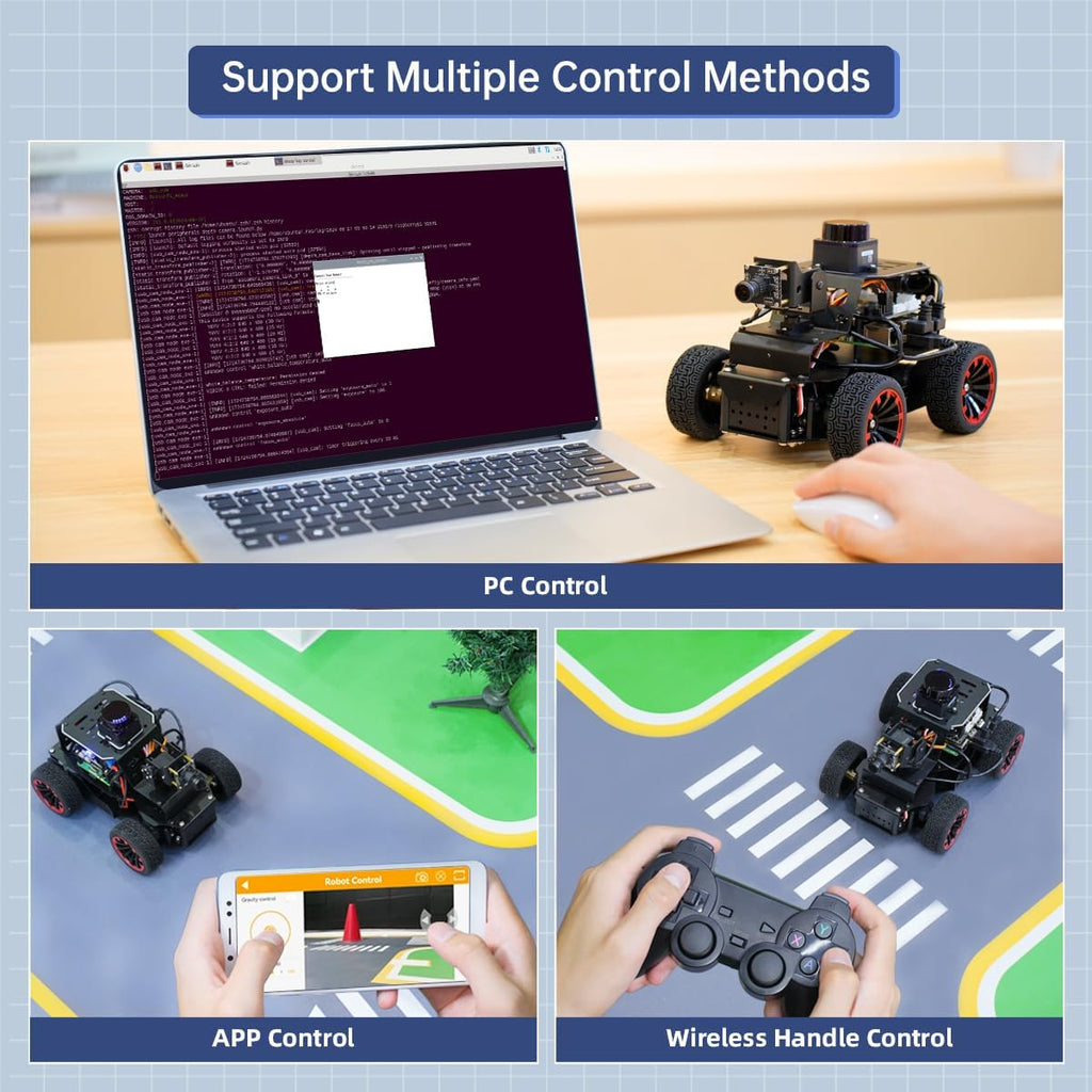 ROS2 Robot Car for RaspberryPi ChatGPT Large AI Model Programmable AI Vision Robot Ackermann Chassis SLAM Mapping Auto Driving Voice Control, Python Robotic for Adult, MentorPi A1 Standard & NO RPi