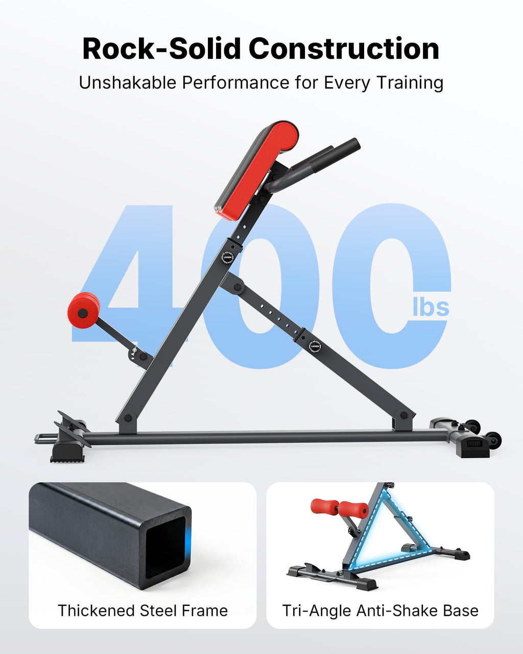 MERACH Roman Chair Back Extension, Adjustable Weight Bench, Home Gym Sit Up Bench for Glutes & Ab Workouts, Back Extension Machine, Hyperextension Roman Chair for Lower Back Pain Relief