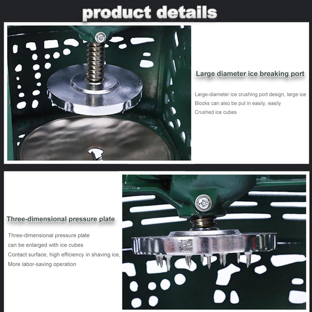 Manual Snow Ice Shaver Machine, Ice Crusher, Hand-Crank Design,Crushing Ice is Easy and Labor-Saving, Ensuring that for Summer Energy Saving Home