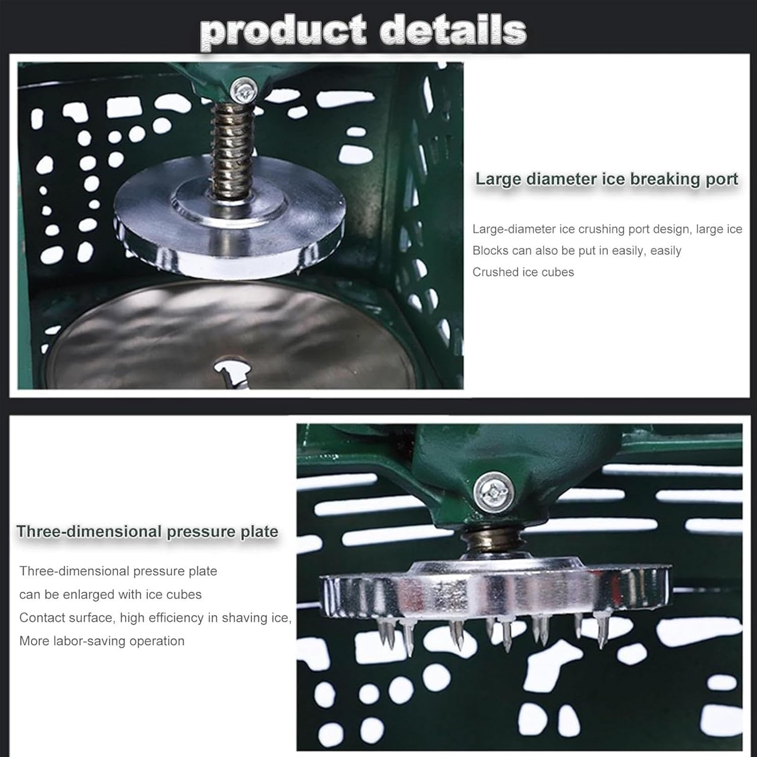 Manual Snow Ice Shaver Machine, Ice Crusher, Hand-Crank Design,Crushing Ice is Easy and Labor-Saving, Ensuring that for Summer Energy Saving Home