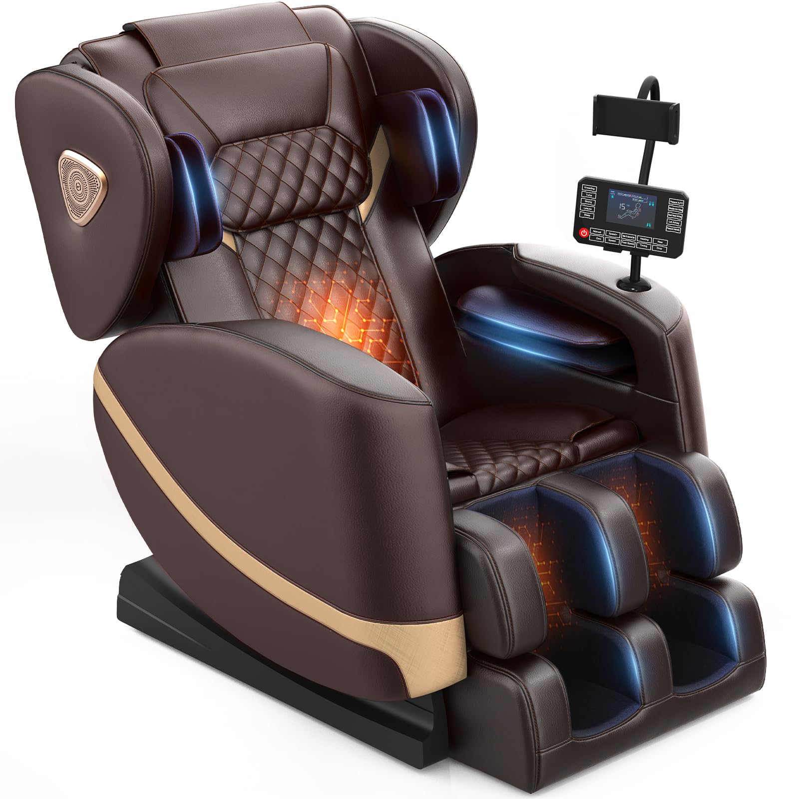 FURNIMAT 2026 Massage Chair Full Body, Zero Gravity Massage Chair with 10 Fix Rollers, Airbags, Heating, Foot Massage, Auto Modes, Bluetooth Speaker, Smart Screen Controller (Advanced Version)