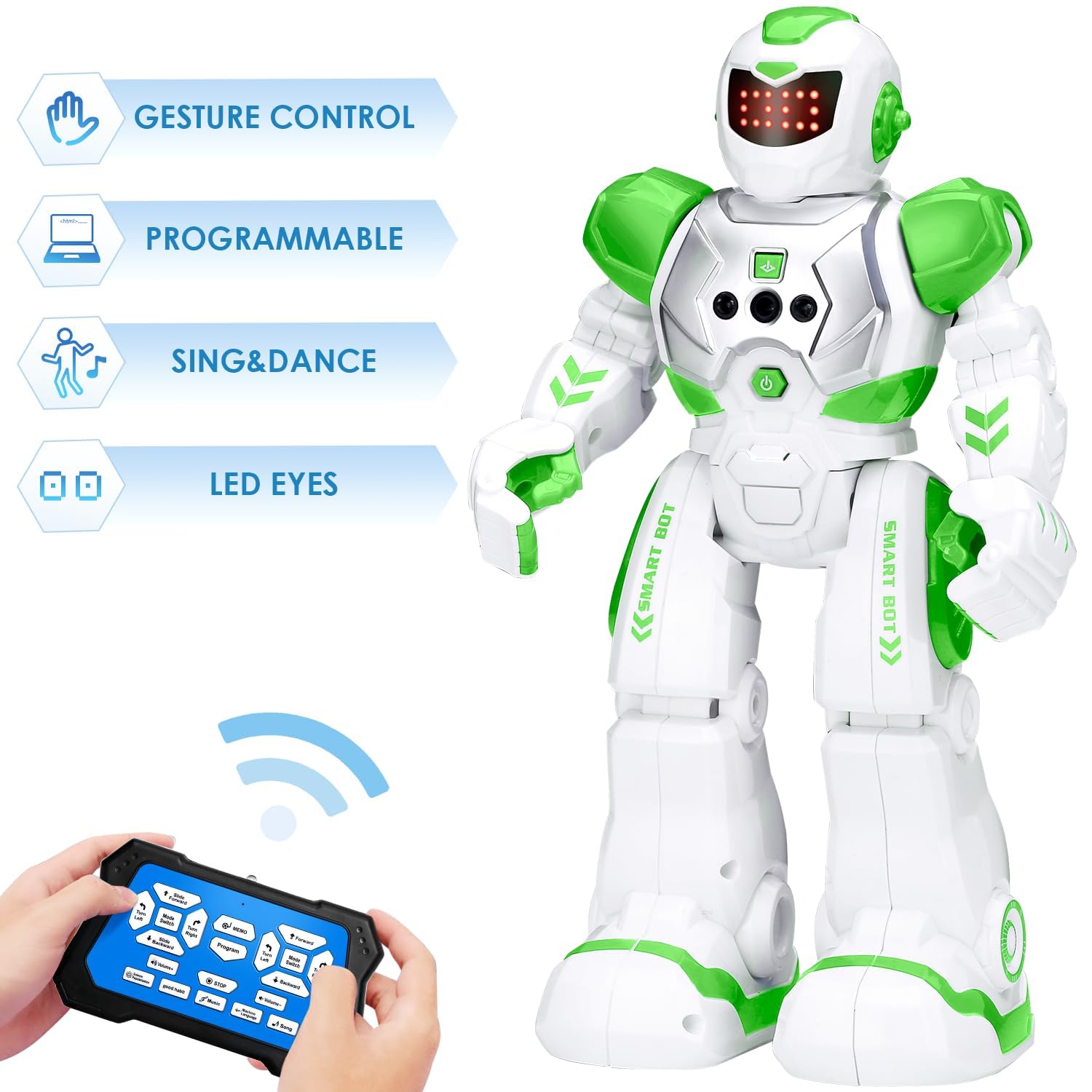 KingsDragon Robots Toy for Kids, RC Gesture Sensing Toy, Interactive Walking Singing Dancing Robot Birthday Presents for Boys Girls Age 6 7 8 9 Years Old