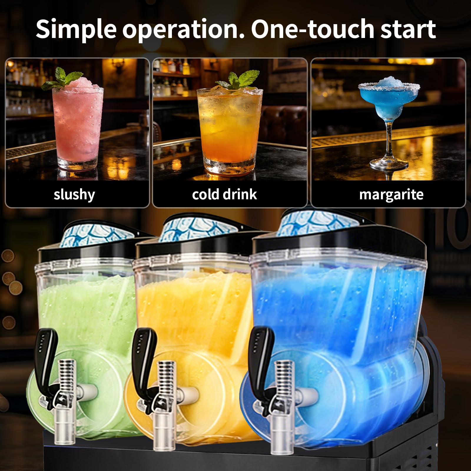 Slushie Machine Commercial 8Gal/30L, Slushy Machine Maker 900W, 2 Mods Margarita Frozen Drink Cocktail Maker for Restaurants, Bars, Cafes, Food Truck
