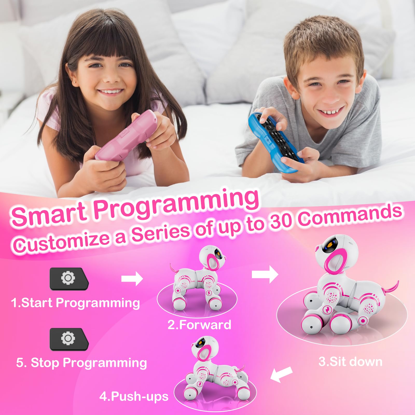 Contixo R3 Robot Dog Kids Toy - Remote Control Robots Interactive Smart Dancing Toy for Kids Boys Girls Toddler Age 3-12 Year Old Robotic Pet Birthday Gifts for Children Blue