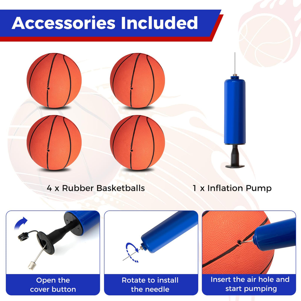 KOTEK Basketball Arcade Game Indoor, Foldable Dual Shot Electronic Basketball Games for 2 Players w/8 Game Options & LED Scoring System, Basketball Hoop Arcade for Family Home Play (Green)