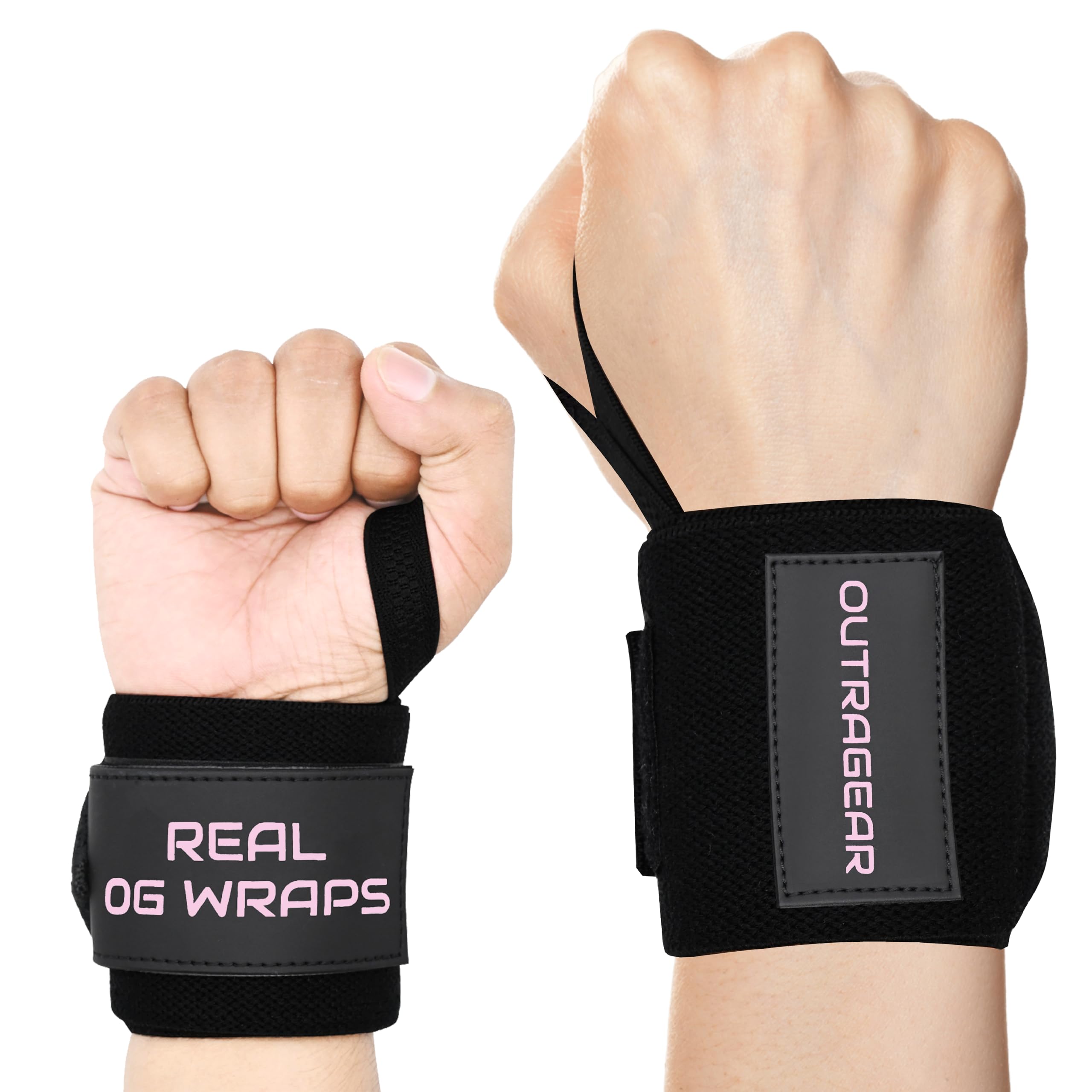 18" OG-Grade Wrist Wraps for Weightlifting – Heavy Duty Wrist Support with Thumb Loop & Lockdown Strap – Wrist Straps for Powerlifting, Bench Press & Gym Training