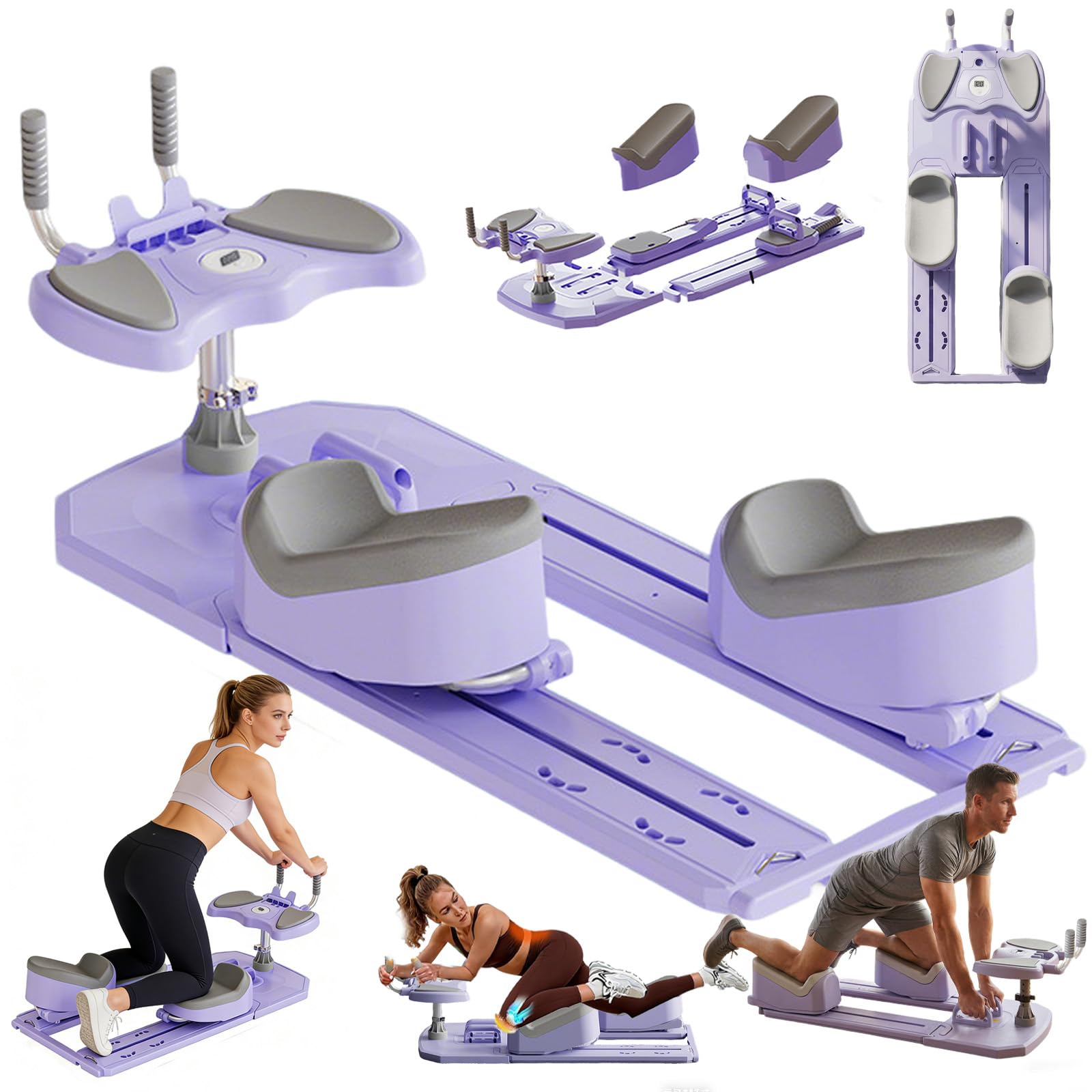 Spine Twist and Stretch Trainer 3-Level Crawling Training Machine for Core Training & Back Pain Relief, 8-in-1 Home Gym Equipment with LED Counter & Resistance Band for Full Body Workout（5-10day）