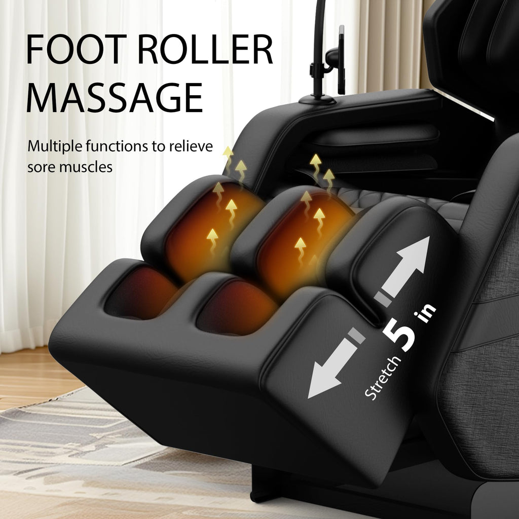 GDFStudio Full Body Massage Chair Recliner with Zero Gravity, Air Pressure Massage, Heat Therapy, Foot Rollers, Bluetooth, for Home/Office Use, Ideal Wellness Gift, Blue A