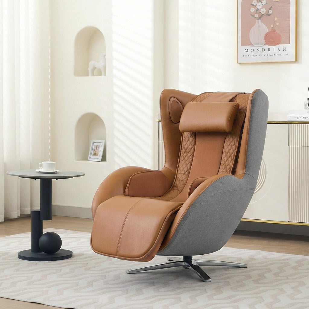 Nouhaus Aurora Massage Chair Full Body, Zero Gravity Genuine Leather Massage Chairs w/Airbags, Heating, Auto Modes, Bluetooth Speaker, Modern 4D Massage Chair Recliner for Living Room (Elder White)