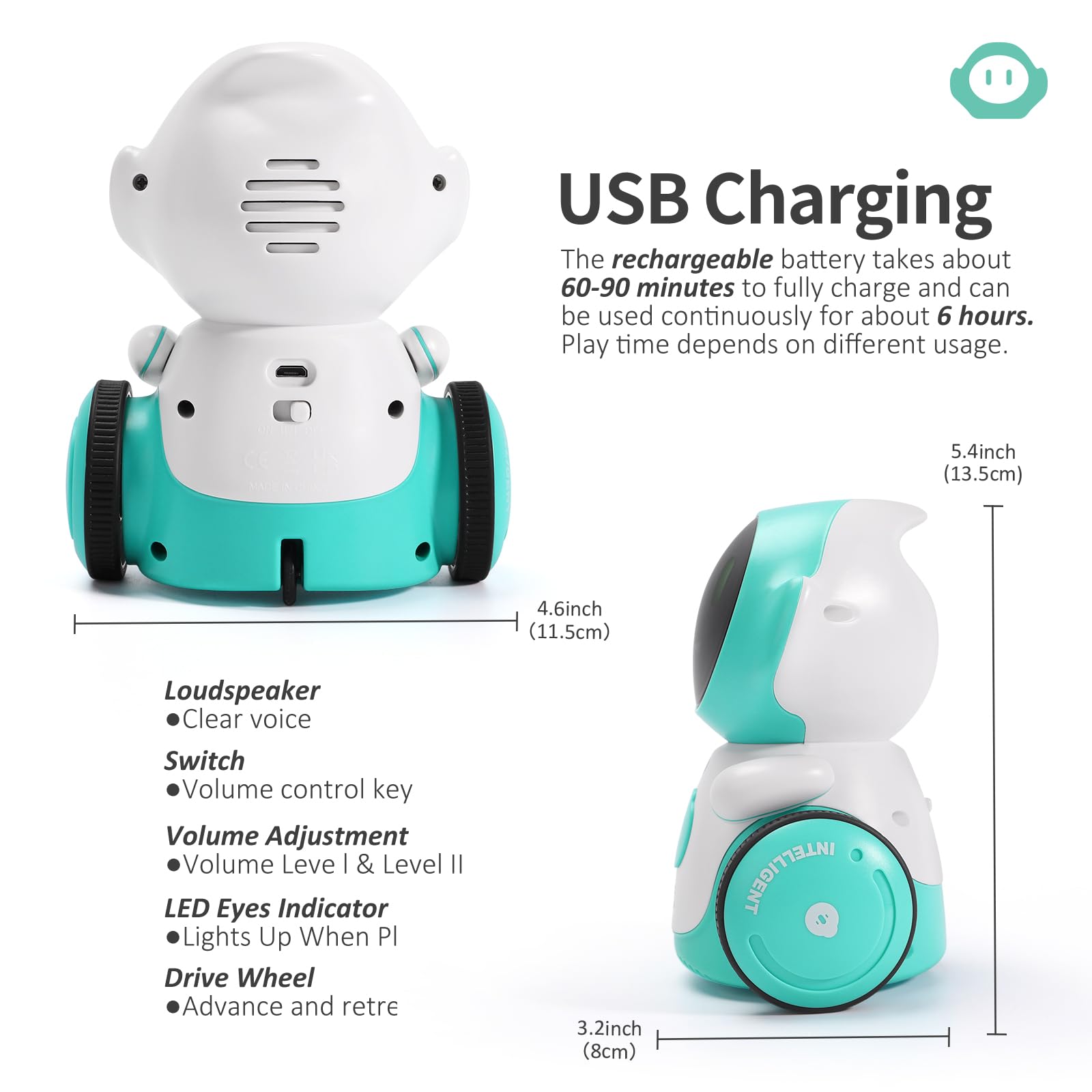 GILOBABY Interactive Robot for Kids Ages 3-8 – Rechargeable with Voice Control & Playback Mode – Educational Toy that Sings, Dances and Touch Control