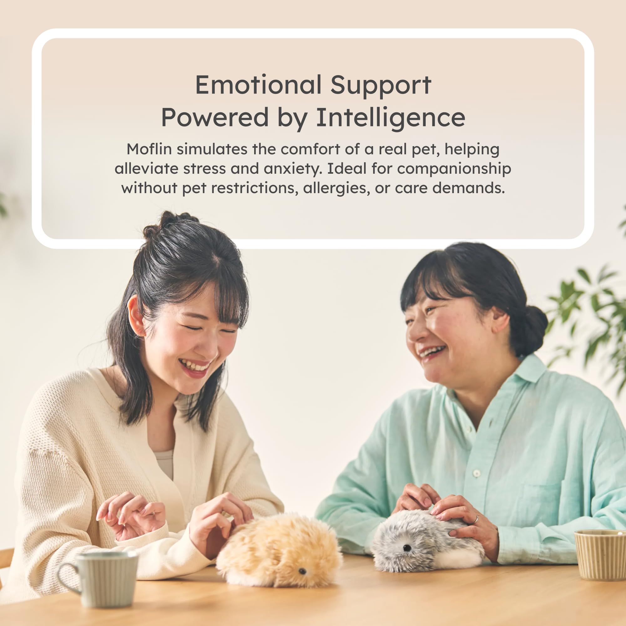 Casio Moflin Smart Companion Powered by AI Interactive Smart Companion with Emotional Evolution and MofLife App Compatibility for Stress Relief and Reassurance (Gold)