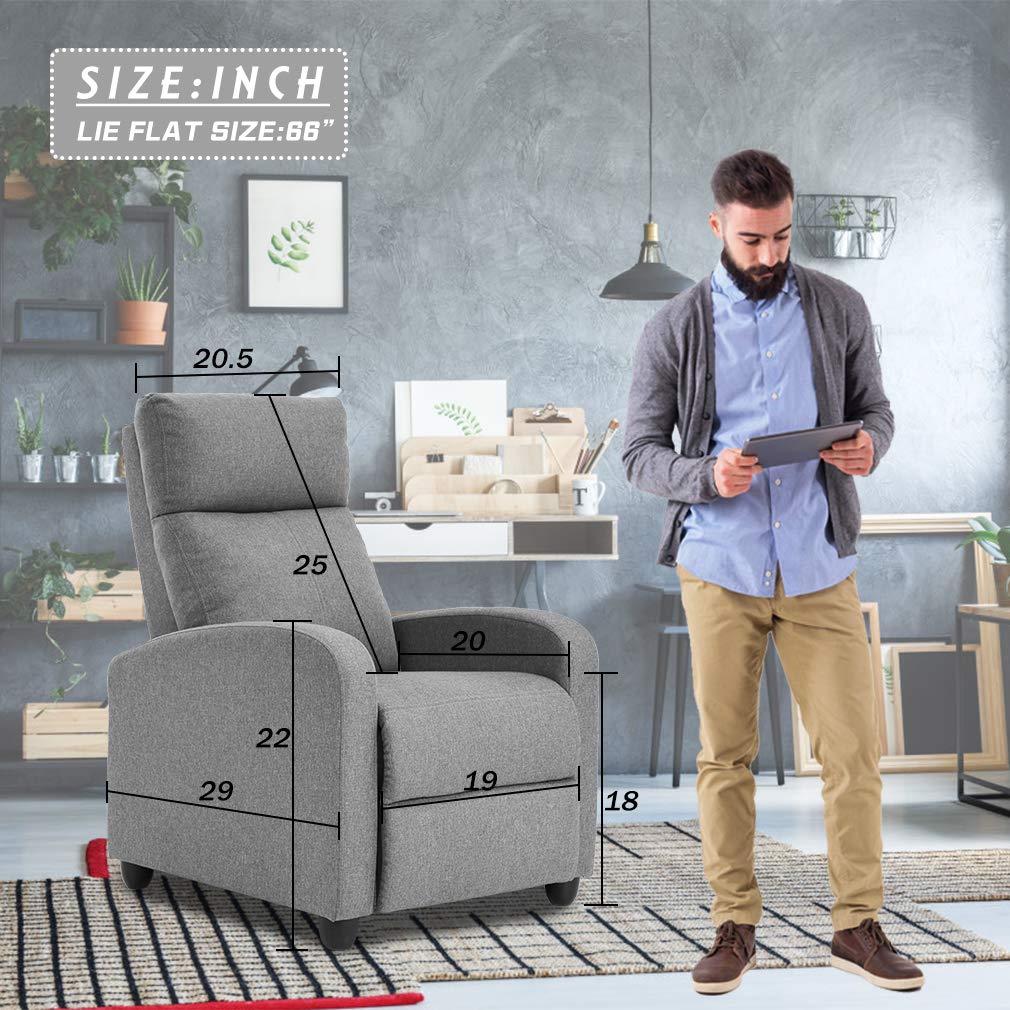 BestMassage | Recliner Chair | with 2 Point Massage Function | Pu Brown | with Lumbar Support, Adjustable Push Back, Footrest & Padded Seat | Easy Assembly | for Living Room, Home Theatre