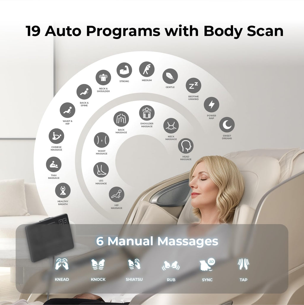 Osaki 4D Achilles l 360 Rotating Footrest l Full Body Massage Chair l Zero Gravity l 360 Kenading Calfrest l Lumbar Heating l Touchscreen Controller l Auto Body Scan l Bluetooth Speaker (Black)