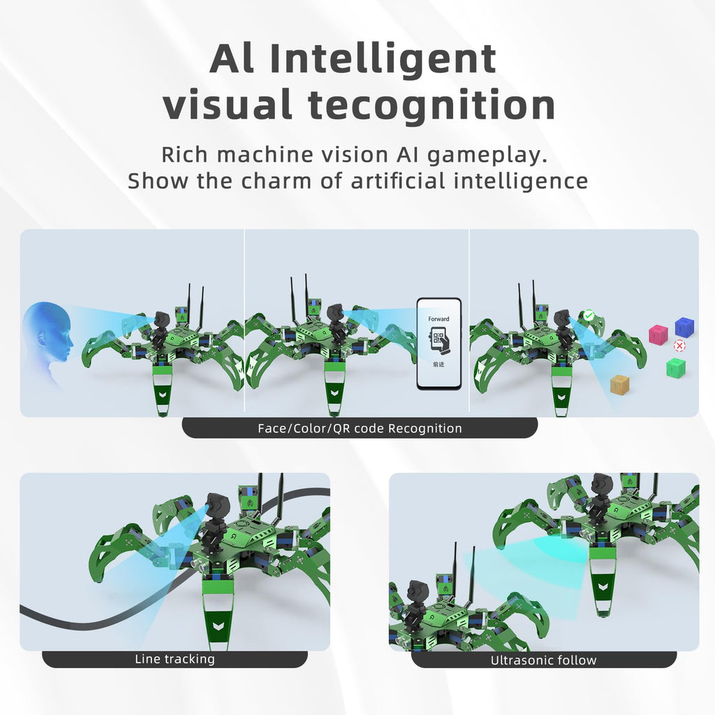 Hexapod Robot Kit for Jetson Nano 3D Depth Camera, ROS Lidar Mapping Navigation, AI Visual Recognition Programmable Bionic Spider Robot Kit (Included Jetson Nano)
