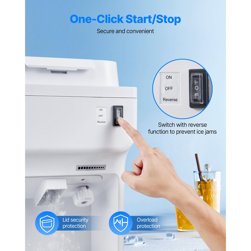 VEVOR Ice Shaver Machine Electric Snow Cone Machine, 265 LBS/H Shaved Ice Machine 250W Ice Crusher Triple Blades Tabletop Shaved Ice Maker with Adjustable Fineness for Home and Commercial Use