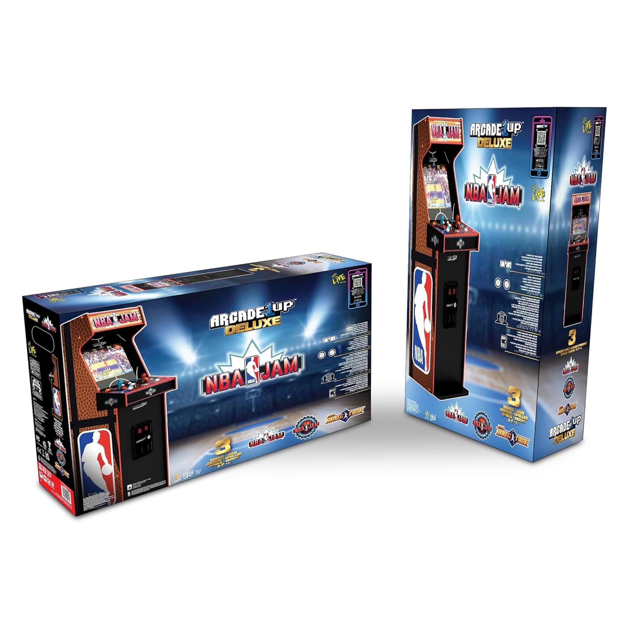 ARCADE1UP NBA Jam Deluxe 2-Player Control Panel Arcade Machine, Built for Your Home, 5 Foot Tall Cabinet with 3 Classic Games