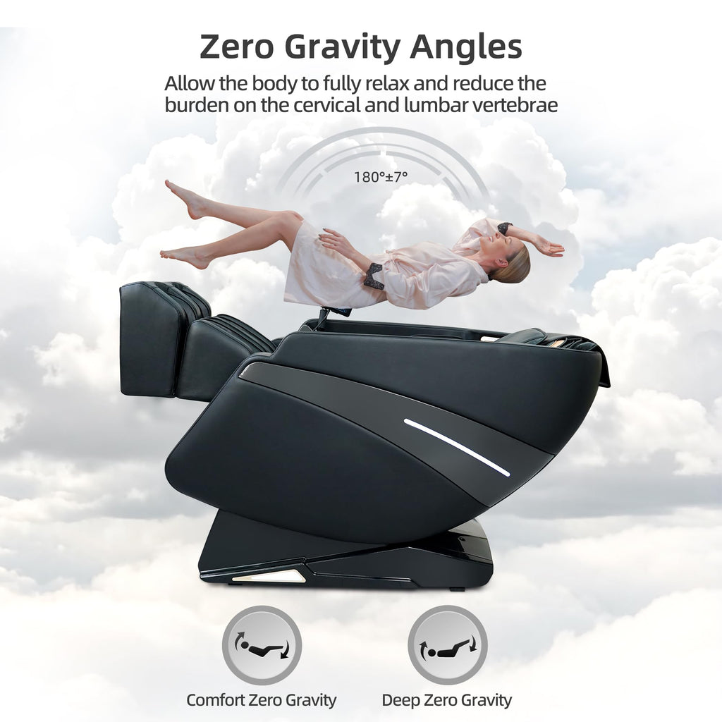 4D Massage Chairs Full Body Recliner with Heat Zero Gravity 57'' SL Track Shiatsu Massage Chair for Home Office with AI Voice, 7" Touch Screen, Wireless Charging,Neck & Shoulder Relief