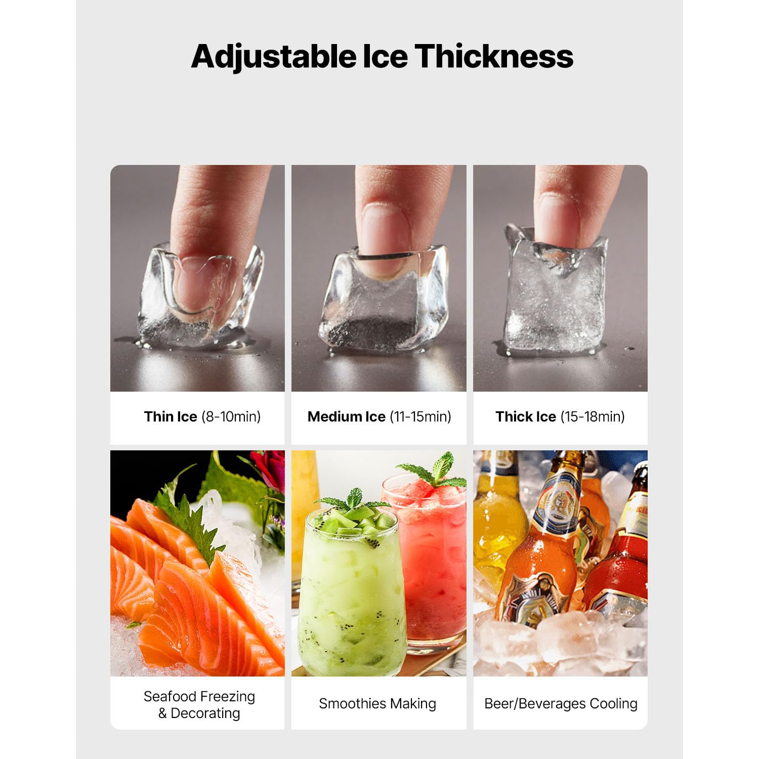 VEVOR Commercial Ice Maker Machine - Head, 300 Lbs/Day Stainless Steel Ice Machine with Scheduled Ice-Making, Self-Cleaning, Adjustable Thickness, Ideal for Restaurant Bar Cafe Hotel - Head Only